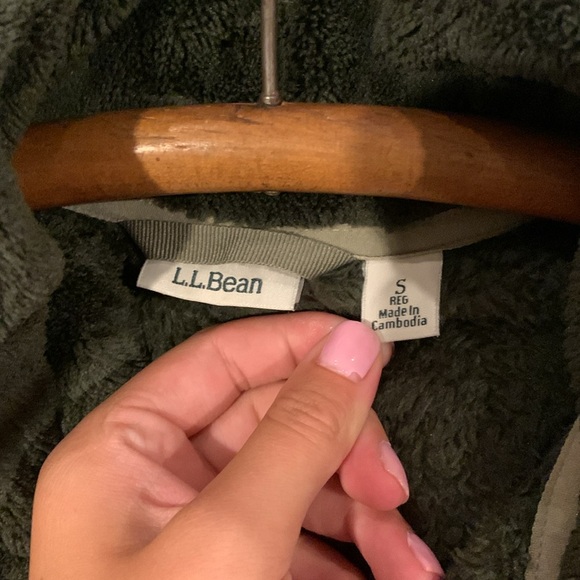 LL Bean quarter button up dark green women’s small - Picture 5 of 6